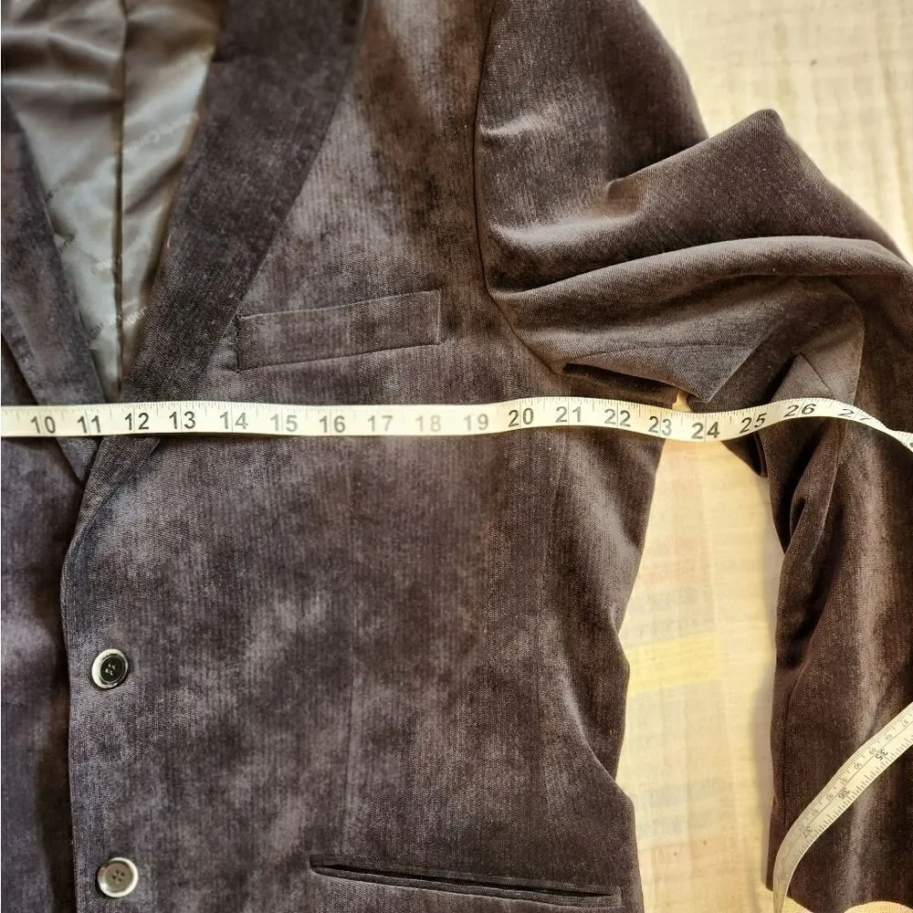 Alberto Cardinali black corduroy  single breasted blazer sz 44R